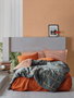 L'essentiel linge de maison Stark - Cinnamon Juego de funda de edredón Ranforce Individual